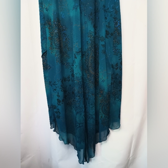 City Triangles Y2K Fairy Dress Juniors Large Asymmetric Blue Floral Whimsigoth - Picture 9 of 15